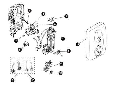 Mira Sprint MK3 - Post 2014 spares breakdown diagram