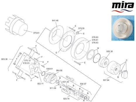 Mira 88 B spares breakdown diagram