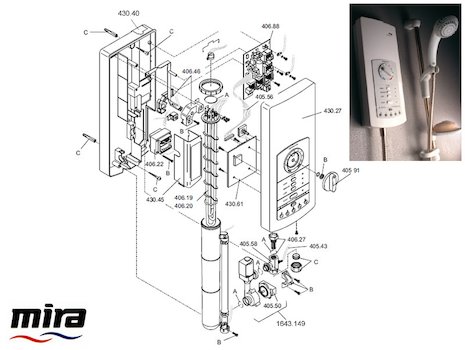 Mira Advance Memory (1995-1999) spares breakdown diagram