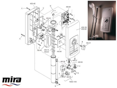 Mira Advance Standard (1995-1999) spares breakdown diagram