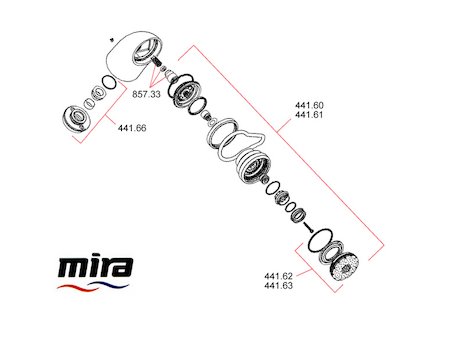 Mira Aquations BIR spares breakdown diagram