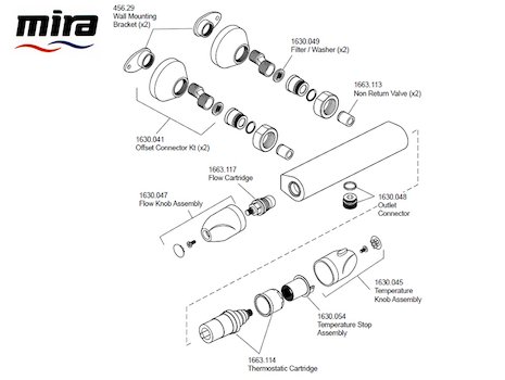 Mira Coda MK2 (2006-2010) spares breakdown diagram