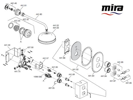 Mira Crescent spares breakdown diagram