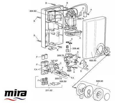 Mira Event Manual (1993-1996) spares breakdown diagram