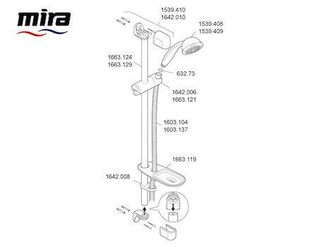 Mira L14B fittings spares breakdown diagram