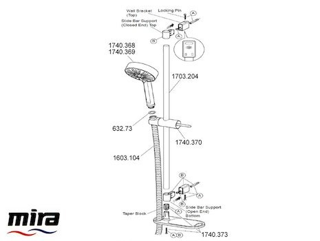 Mira L16D fittings spares breakdown diagram