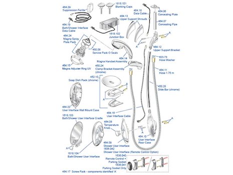 Mira Magna Spare Parts spares breakdown diagram