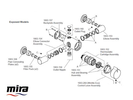 Mira Minilite Eco EV (1663.239) spares breakdown diagram