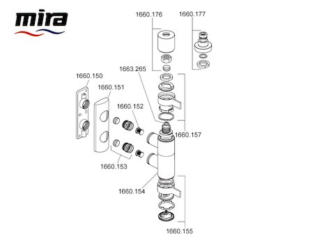 Mira Miniluxe ER (1.1660.007) spares breakdown diagram