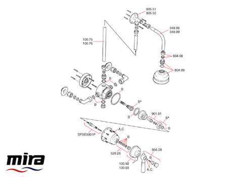 Mira Realm (1993-1996) spares breakdown diagram