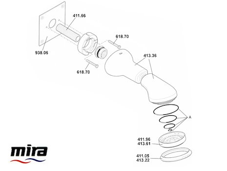 Mira Response BIR Adjustable fittings spares breakdown diagram