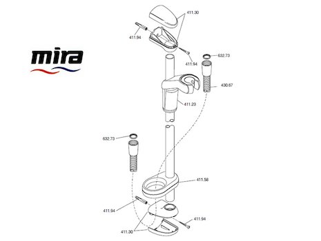 Mira Response Special Needs Fittings Kit (413.10) spares breakdown diagram