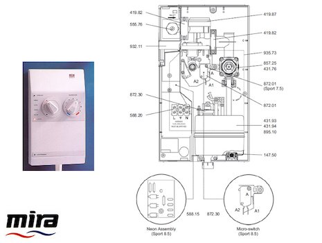 Mira Sport (1992-1996) spares breakdown diagram