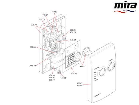 Mira Sport (1996-1998) spares breakdown diagram