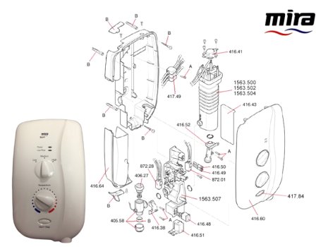 Mira Sport (1998-2005) spares breakdown diagram