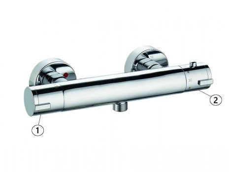 Imex Ceramics Arco bar shower mixer (BV055) spares breakdown diagram