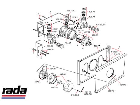 Rada 215-T3 BC spares breakdown diagram