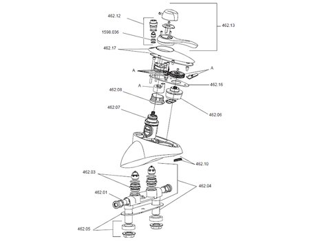 Rada Autotherm-3 TMV3 bath shower mixer (1.1533.110) spares breakdown diagram