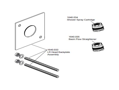 Rada LR ligature resistant head (2.1640.001) spares breakdown diagram