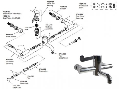 Rada Safetherm (wall mounted) (1.1704.001) spares breakdown diagram