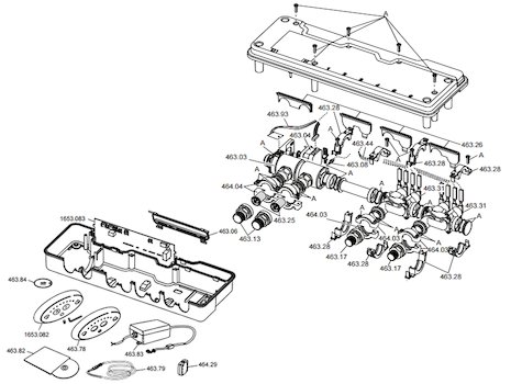 Rada Sense - dual shower T3 (1.1653.030) spares breakdown diagram