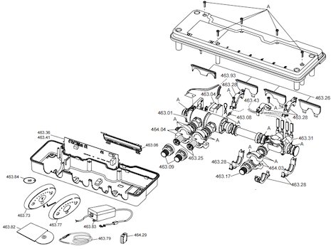 Rada Sense wash basin kit T3 (1.1503.702) spares breakdown diagram