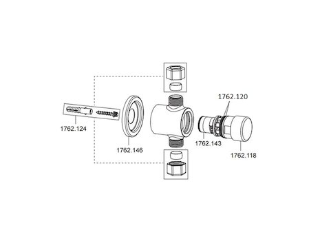 Rada T2 300 time flow valve - exposed (2.1762.063) spares breakdown diagram