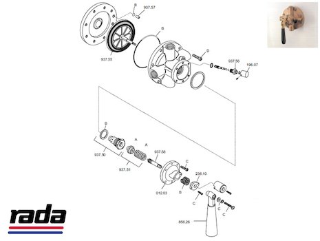 Rada 203 spares breakdown diagram