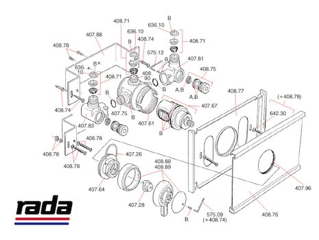 Rada 215 B spares breakdown diagram