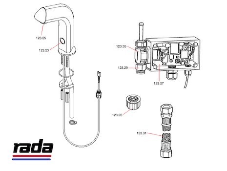 Rada Autosense-H (Autosense-H) spares breakdown diagram