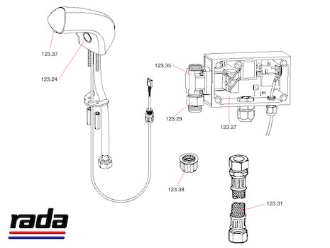 Rada Autosense-P (Autosense-P) spares breakdown diagram