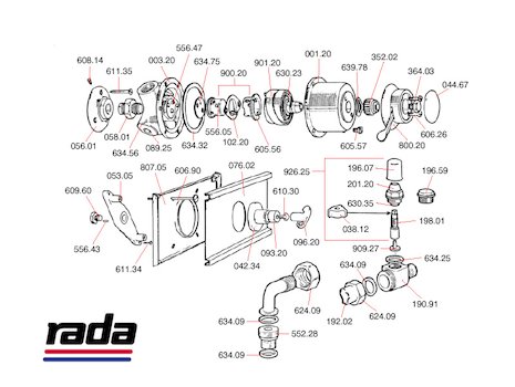 Rada G2M (G2M) spares breakdown diagram