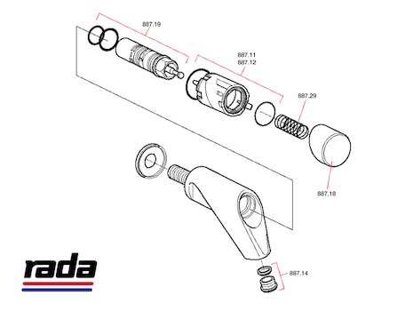 Rada Presto TF2010s (TF2010s) spares breakdown diagram