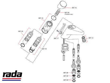 Rada Presto TF2020/TF2020S (Presto TF2020/TF2020S) spares breakdown diagram