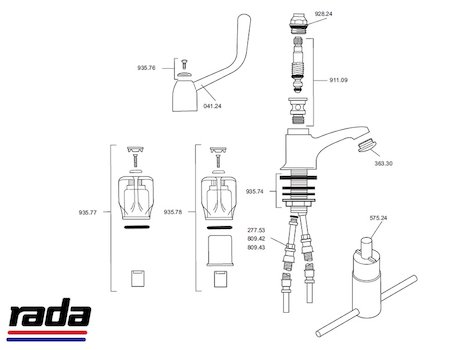 Rada Unatap 24 (Unatap 24) spares breakdown diagram