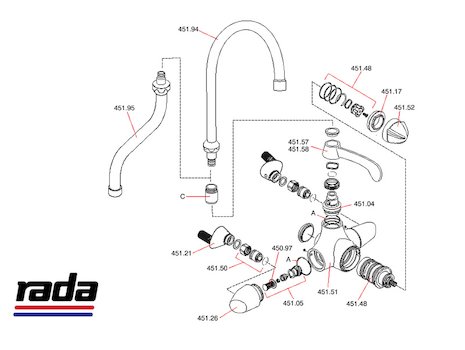 Rada Unatherm-3 (Unatherm-3) spares breakdown diagram