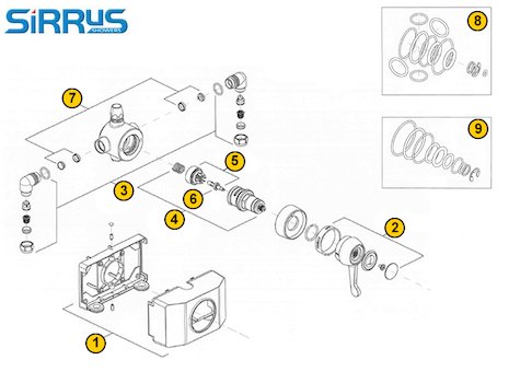 Sirrus TS1503SCP-LV (TS1503SCP-LV) spares breakdown diagram