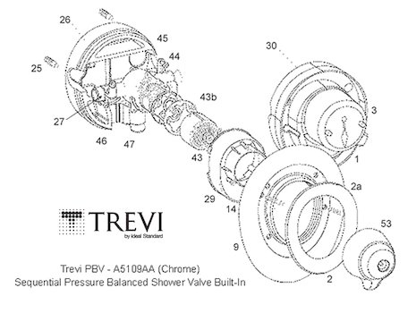 Trevi PBV A5109AA (PBV A5109AA) spares breakdown diagram