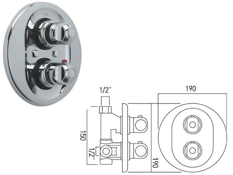 Vado Prima built in thermostatic shower spares (WG-11901) spares breakdown diagram