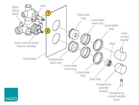 Vado Celcius - CEL-148B/2/SQ (CEL-148B/2/SQ) spares breakdown diagram